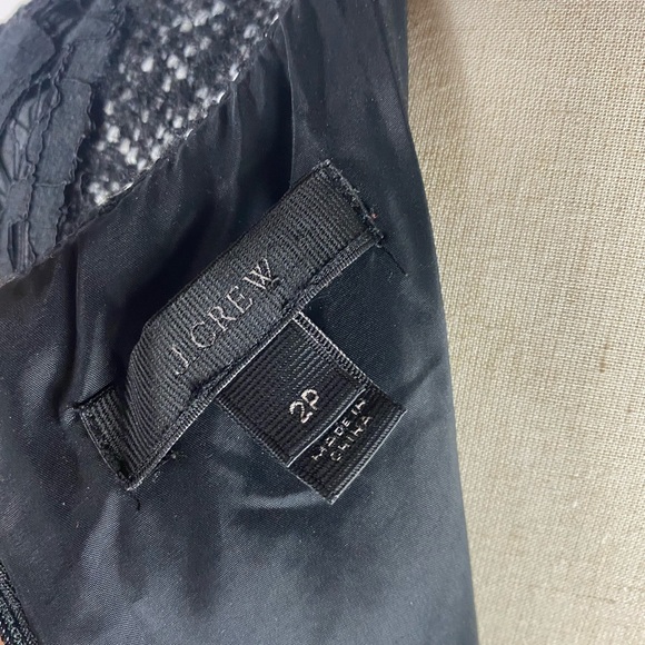 J. CREW Tweed & Lace Cap Sleeve Sheath Dress Black White Womens 2Petite - Picture 7 of 9